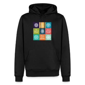 ACCORDS TOLTEQUES - Sweat à capuche Premium bio Homme - noir - Devant - Nico (187cm)