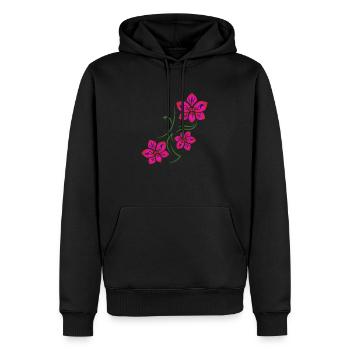 Hawaii Orchideen Tattoo Blumenliebhaber - Männer Premium Bio Hoodie - Schwarz - Vorne - Nico (187cm)