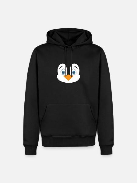Cute Penguin Face - Men’s Premium Organic Hoodie - black