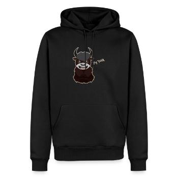 Yy Yak Süße Tiere Y ist für Yak Geschenkidee - Männer Premium Bio Hoodie - Schwarz - Vorne - Nico (187cm)