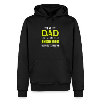 Engineer Day I'm a Dad and an Engineer Gift - Men’s Premium Organic Hoodie - black - Front - Nico (187cm)