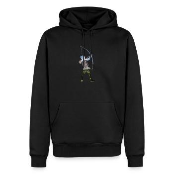 Double Exposure Art Bogenschießen Geschenkidee - Männer Premium Bio Hoodie - Schwarz - Vorne - Nico (187cm)