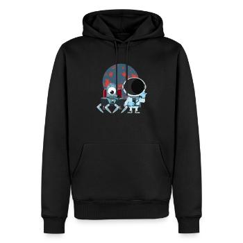 Raumfahrt mit Astronaut - Männer Premium Bio Hoodie - Schwarz - Vorne - Nico (187cm)
