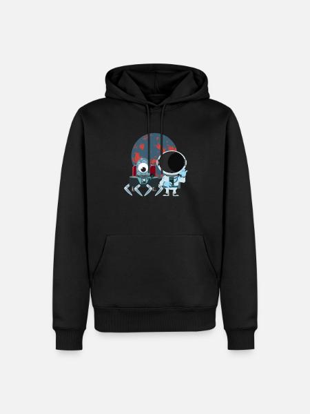 Raumfahrt mit Astronaut - Männer Premium Bio Hoodie - Schwarz