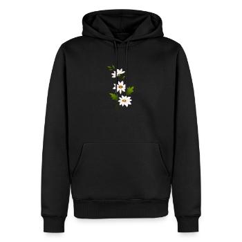 Fleurs de marguerite - Sweat à capuche Premium bio Homme - noir - Devant - Nico (187cm)