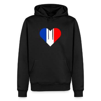 Französische Flagge Frankreich Land blau weiß rot - Männer Premium Bio Hoodie - Schwarz - Vorne - Nico (187cm)