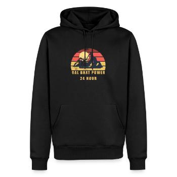 Dal Bhat Power 24 Hour Nepal Kathmandu Gift - Men’s Premium Organic Hoodie - black - Front - Nico (187cm)