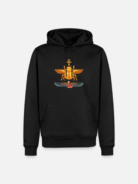 Ankh des Lebens Ägypten Heiliges Skarabäus Gold - Männer Premium Bio Hoodie - Schwarz