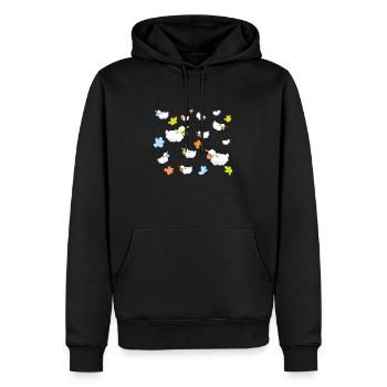 bunte Schafe - niedliches Karikaturmuster für Kinder - Männer Premium Bio Hoodie - Schwarz - Vorne - Nico (187cm)