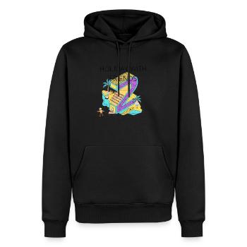 VACANCES AVEC DES AMIS - Sweat à capuche Premium bio Homme - noir - Devant - Nico (187cm)