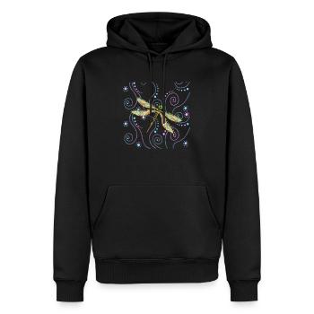 Libellule - Sweat à capuche Premium bio Homme - noir - Devant - Nico (187cm)