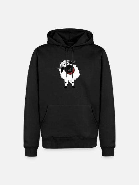 Quinn the laughing sheep - Men’s Premium Organic Hoodie - black