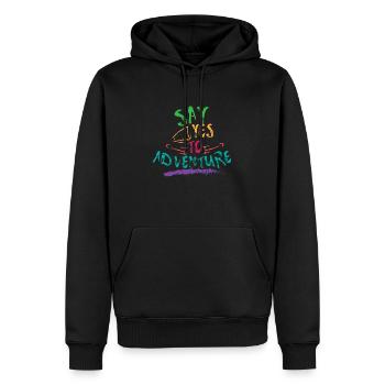Travel Say Yes To Adventure Traveller Camper Gift - Sweat à capuche Premium bio Homme - noir - Devant - Nico (187cm)
