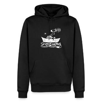 Canot de sauvetage, sauvetage en mer - Sweat à capuche Premium bio Homme - noir - Devant - Nico (187cm)
