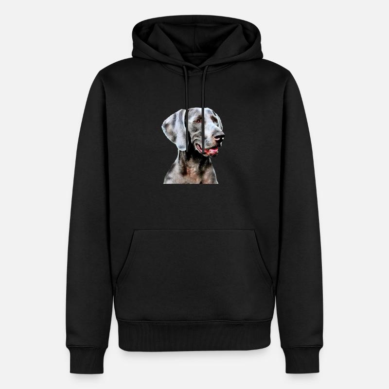 Braque de Weimar - Sweat à capuche Premium bio Homme - noir