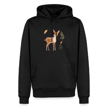 Woodland Animal Baby Deer Blumen Baumschule - Männer Premium Bio Hoodie - Schwarz - Vorne - Nico (187cm)