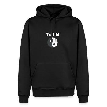 Taï chi - Sweat à capuche Premium bio Homme - noir - Devant - Nico (187cm)