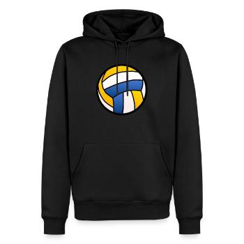 ballon volleyball waterpolo sport - Sweat à capuche Premium bio Homme - noir - Devant - Nico (187cm)