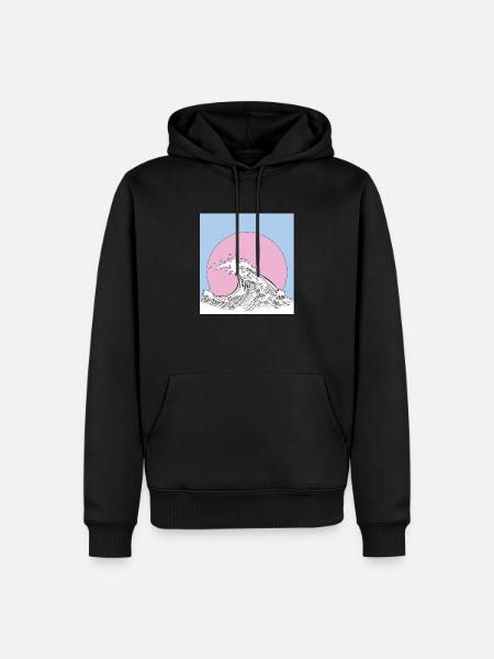 vague - Sweat à capuche Premium bio Homme - noir