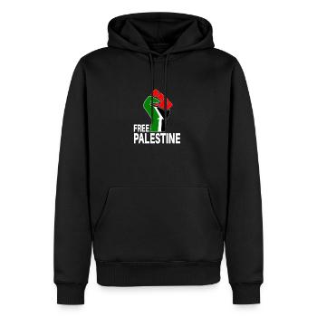 Free Palestine - Men’s Premium Organic Hoodie - black - Front - Nico (187cm)