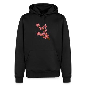 Kirschblüte Frühling Blume Liebhaber Geschenkidee - Männer Premium Bio Hoodie - Schwarz - Vorne - Nico (187cm)