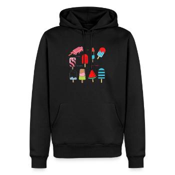 GLACES - Sweat à capuche Premium bio Homme - noir - Devant - Nico (187cm)