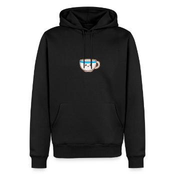 Netter Tiny Cup - Männer Premium Bio Hoodie - Schwarz - Vorne - Nico (187cm)