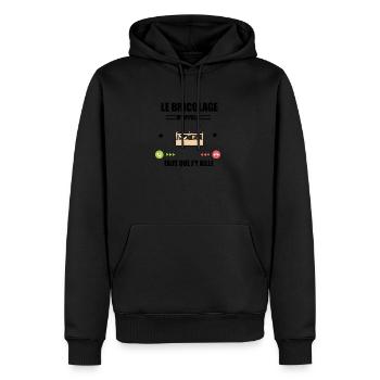le bricolage m'appelle faut que j'y aille - Sweat à capuche Premium bio Homme - noir - Devant - Nico (187cm)