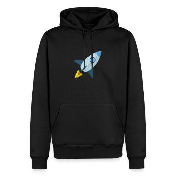rocket - Men’s Premium Organic Hoodie - black - Front - Nico (187cm)