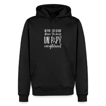 Un papa formidable donne toujours - Sweat à capuche Premium bio Homme - noir - Devant - Nico (187cm)