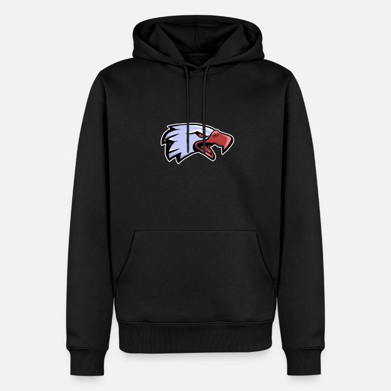 Adler - Kopffarben - Männer Premium Bio Hoodie - Schwarz