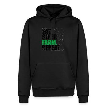 Eat Sleep Farm Repeat - Sweat à capuche Premium bio Homme - noir - Devant - Nico (187cm)
