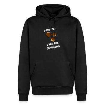 J’peux pas j’vais au châtaignes - Sweat à capuche Premium bio Homme - noir - Devant - Nico (187cm)