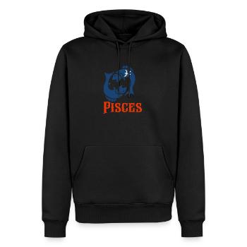 Fische - Männer Premium Bio Hoodie - Schwarz - Vorne - Nico (187cm)