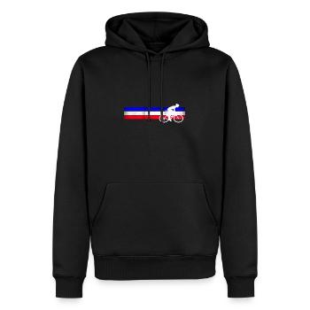 nationaler weißer Radfahrer - Männer Premium Bio Hoodie - Schwarz - Vorne - Nico (187cm)