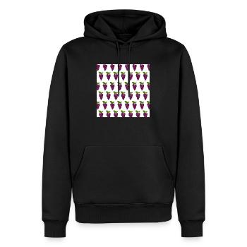 motif de raisin - Sweat à capuche Premium bio Homme - noir - Devant - Nico (187cm)