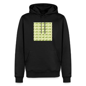 pear pattern - Men’s Premium Organic Hoodie - black - Front - Nico (187cm)