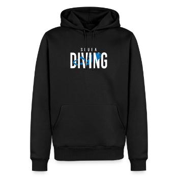 plongée - scuba diving - Sweat à capuche Premium bio Homme - noir - Devant - Nico (187cm)