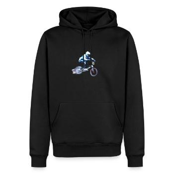 BMX Mountainbike - Männer Premium Bio Hoodie - Schwarz - Vorne - Nico (187cm)
