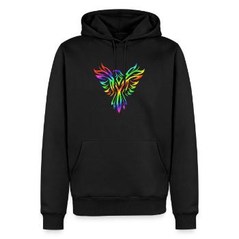 Phoenix Bogen in Himmel - Männer Premium Bio Hoodie - Schwarz - Vorne - Nico (187cm)