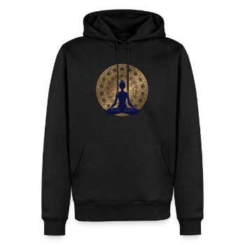 Meditation - Männer Premium Bio Hoodie - Schwarz - Vorne - Nico (187cm)