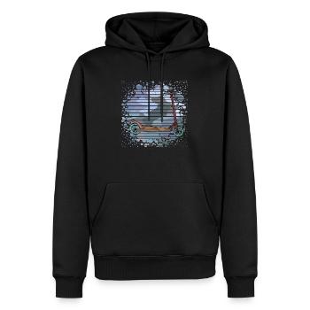 Roller - Männer Premium Bio Hoodie - Schwarz - Vorne - Nico (187cm)