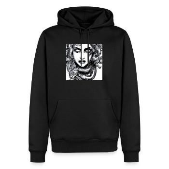 Medusa - Sweat à capuche Premium bio Homme - noir - Devant - Nico (187cm)