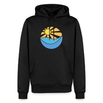 Sonne & Meer - Männer Premium Bio Hoodie - Schwarz - Vorne - Nico (187cm)