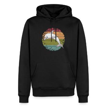 Dauphin - Sweat à capuche Premium bio Homme - noir - Devant - Nico (187cm)