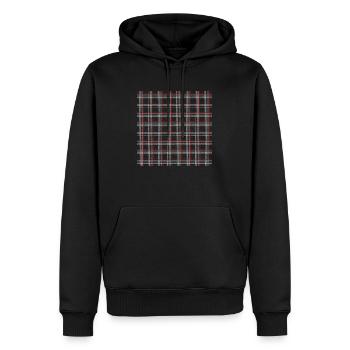 German sports fabric tartan - Men’s Premium Organic Hoodie - black - Front - Nico (187cm)