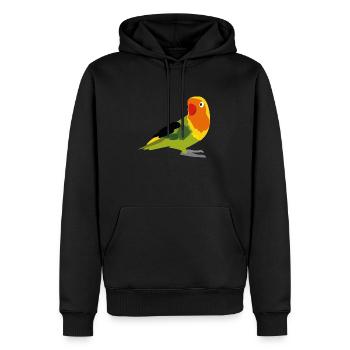 Papagei gelb, grün & orange - Männer Premium Bio Hoodie - Schwarz - Vorne - Nico (187cm)