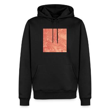 Orange marble - Men’s Premium Organic Hoodie - black - Front - Nico (187cm)