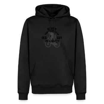 Never Underestimate An Old Guy On A Bike! - Men’s Premium Organic Hoodie - black - Front - Nico (187cm)