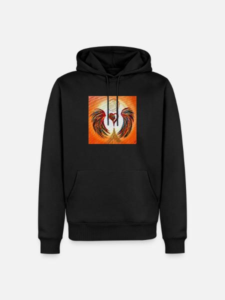 Heart Angel of Joy - Men’s Premium Organic Hoodie - black